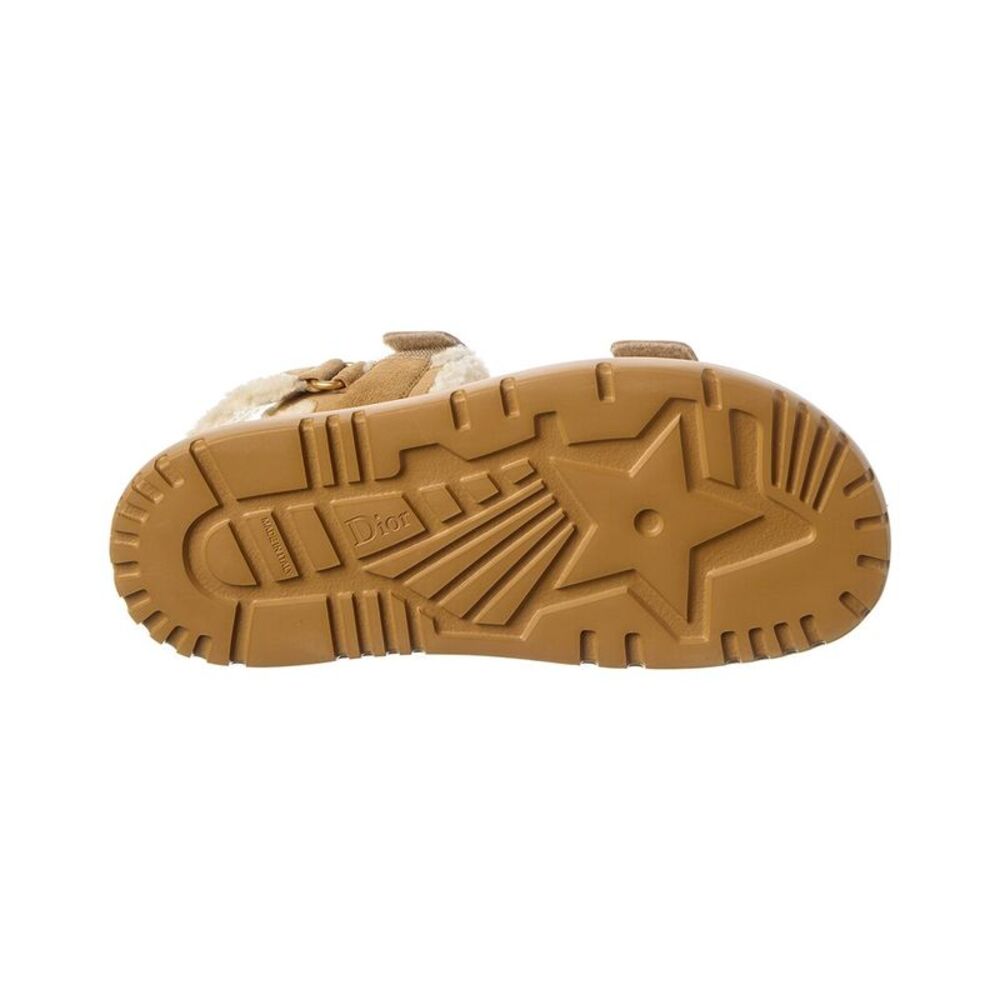 Dior Dioract Suede & Shearling Sandal, Brown - Picture 4 of 5